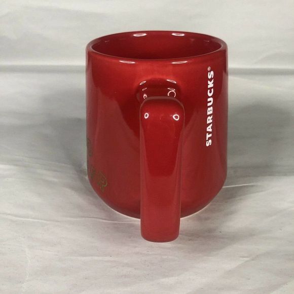 Starbucks Red Coffee Tea Mug Hand Warmer Ceramic 12 oz Holiday Christmas 2019 - Picture 4 of 6